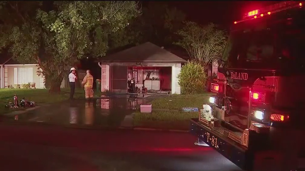 Resident, officer hospitalized after fire